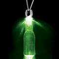 Light Up Necklace - Acrylic Round Faced Bottle Pendant - Green